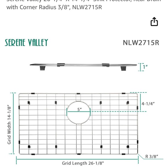 New Serene Valley sink grid stainless - Picture 2 of 5